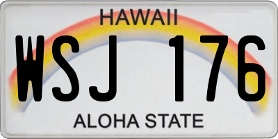 HI license plate WSJ176