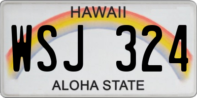 HI license plate WSJ324