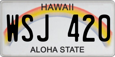 HI license plate WSJ420