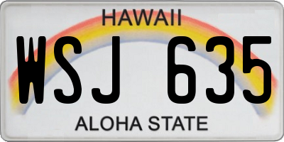 HI license plate WSJ635