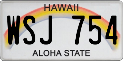 HI license plate WSJ754