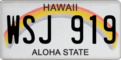 HI license plate WSJ919