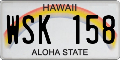 HI license plate WSK158