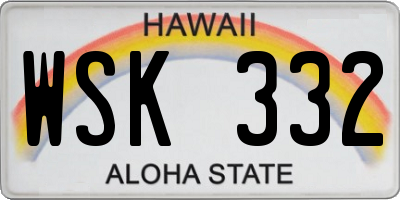 HI license plate WSK332