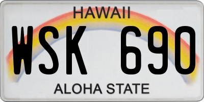 HI license plate WSK690