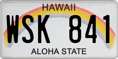 HI license plate WSK841