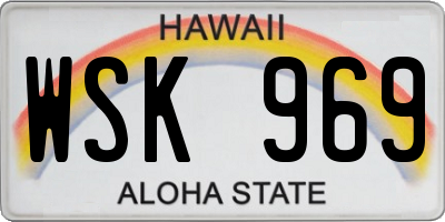 HI license plate WSK969