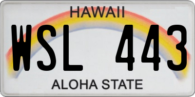 HI license plate WSL443