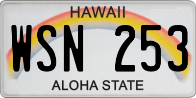 HI license plate WSN253