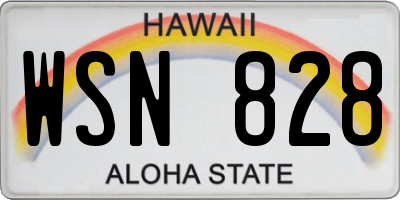 HI license plate WSN828