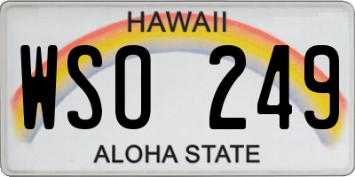 HI license plate WSO249