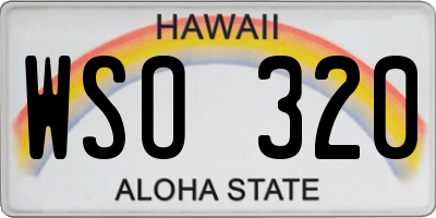 HI license plate WSO320