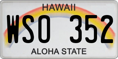 HI license plate WSO352