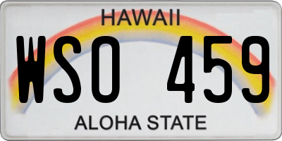 HI license plate WSO459