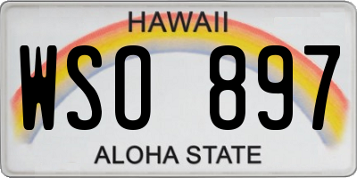 HI license plate WSO897