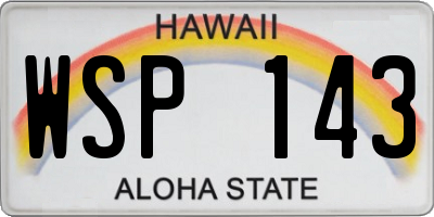 HI license plate WSP143