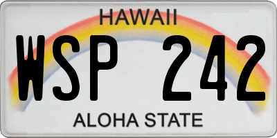 HI license plate WSP242