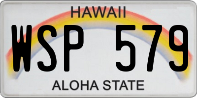 HI license plate WSP579