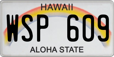 HI license plate WSP609
