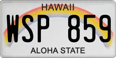 HI license plate WSP859