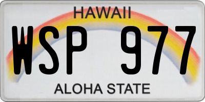 HI license plate WSP977