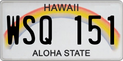 HI license plate WSQ151