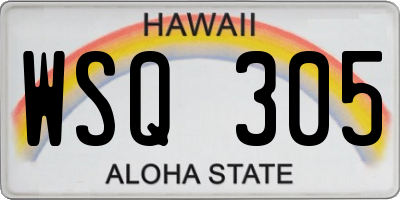 HI license plate WSQ305