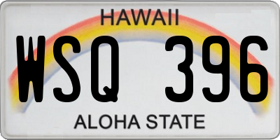 HI license plate WSQ396