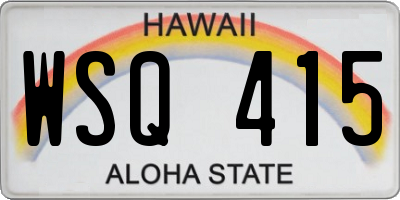 HI license plate WSQ415