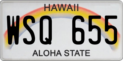 HI license plate WSQ655