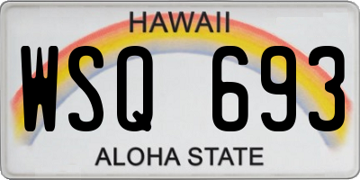 HI license plate WSQ693
