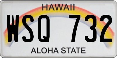 HI license plate WSQ732