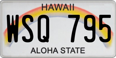 HI license plate WSQ795