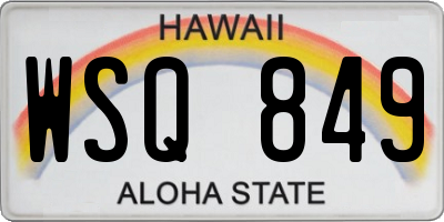 HI license plate WSQ849