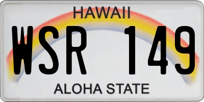 HI license plate WSR149