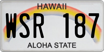 HI license plate WSR187