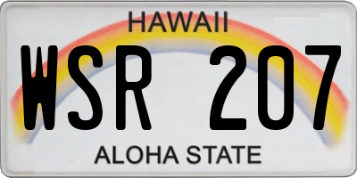 HI license plate WSR207