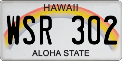 HI license plate WSR302