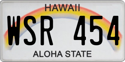 HI license plate WSR454