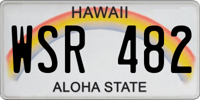 HI license plate WSR482