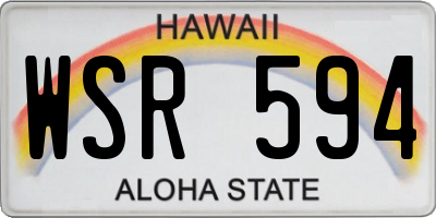 HI license plate WSR594