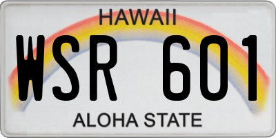 HI license plate WSR601