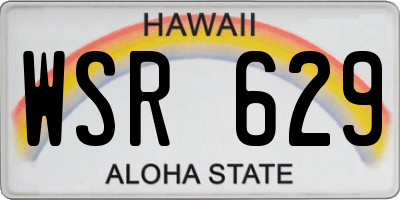 HI license plate WSR629