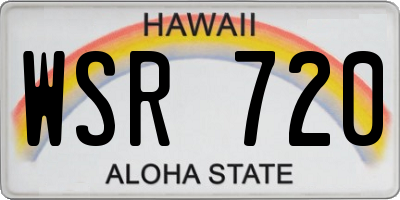 HI license plate WSR720