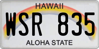 HI license plate WSR835