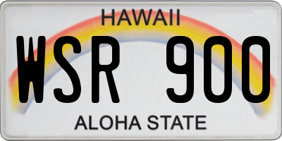 HI license plate WSR900