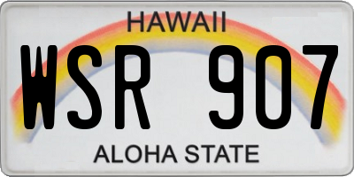 HI license plate WSR907