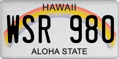 HI license plate WSR980