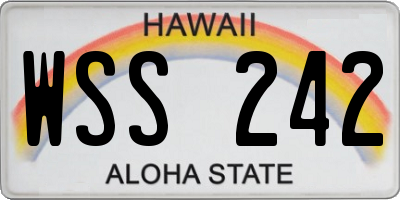 HI license plate WSS242