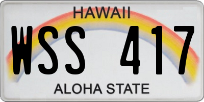 HI license plate WSS417